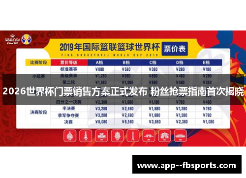 2026世界杯门票销售方案正式发布 粉丝抢票指南首次揭晓